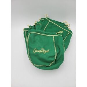 Lot of 12 Crown Royal Green Drawstring Bags Medium size 9-10" Long